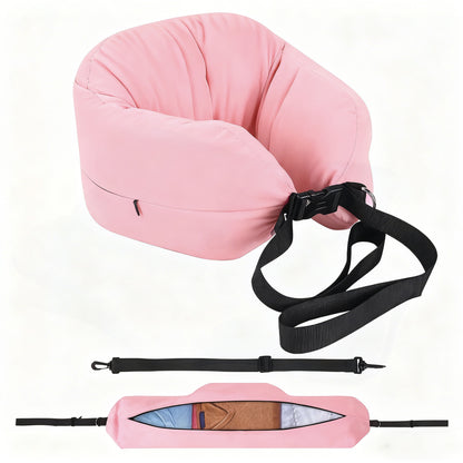 Adjustable U-Shaped Travel Pillow with Storage