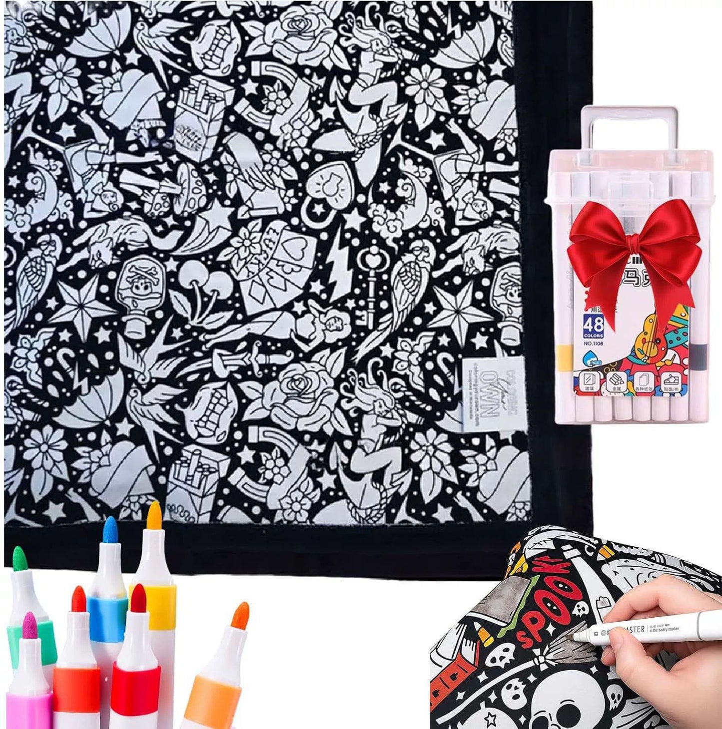 Coloring Blanket with Markers