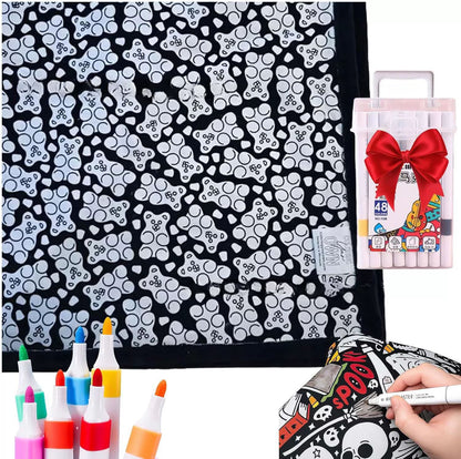 Coloring Blanket with Markers