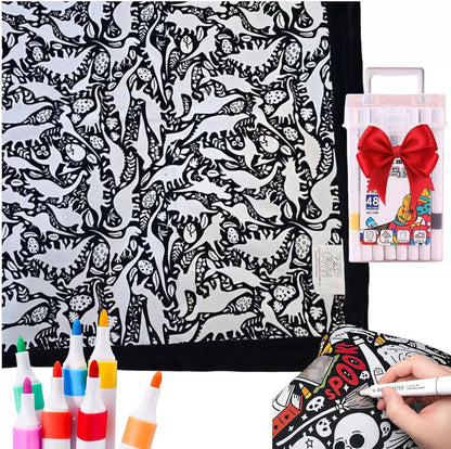 Coloring Blanket with Markers