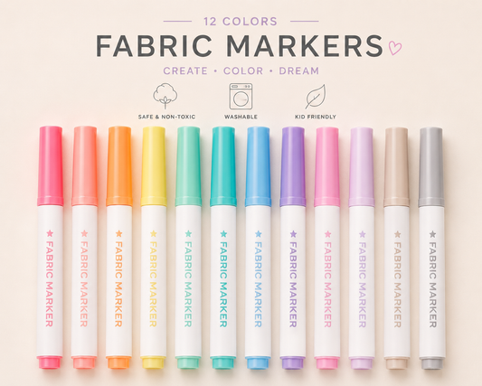 Washable Fabric Markers – 12 Color Creative Set