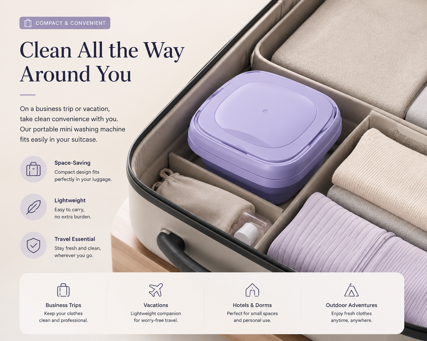 Foldable Portable Mini Washing Machine