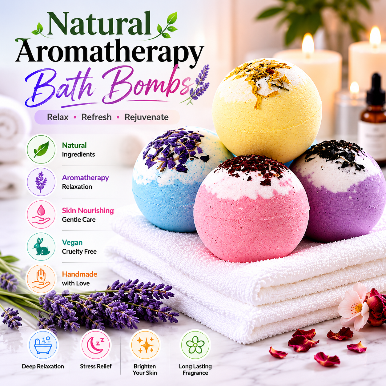 RelaxAura Fizzy Bath Bombs