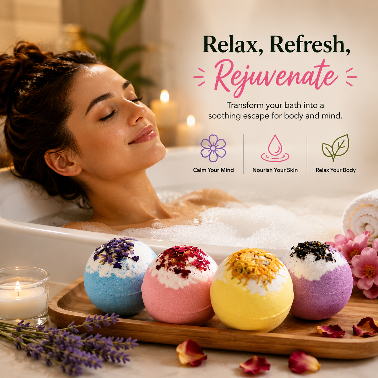 RelaxAura Fizzy Bath Bombs