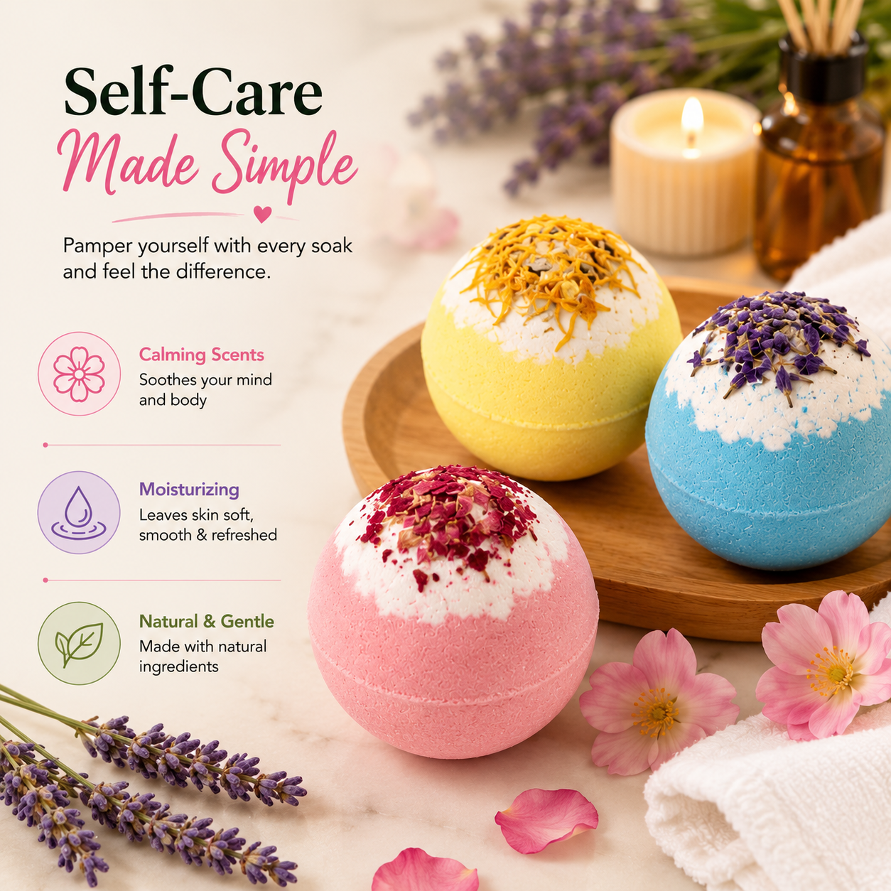 RelaxAura Fizzy Bath Bombs