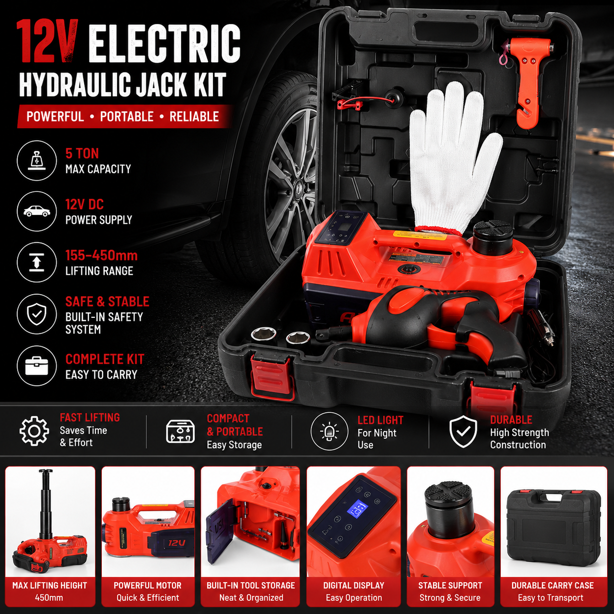 QuickLift Digital Electric Car Jack