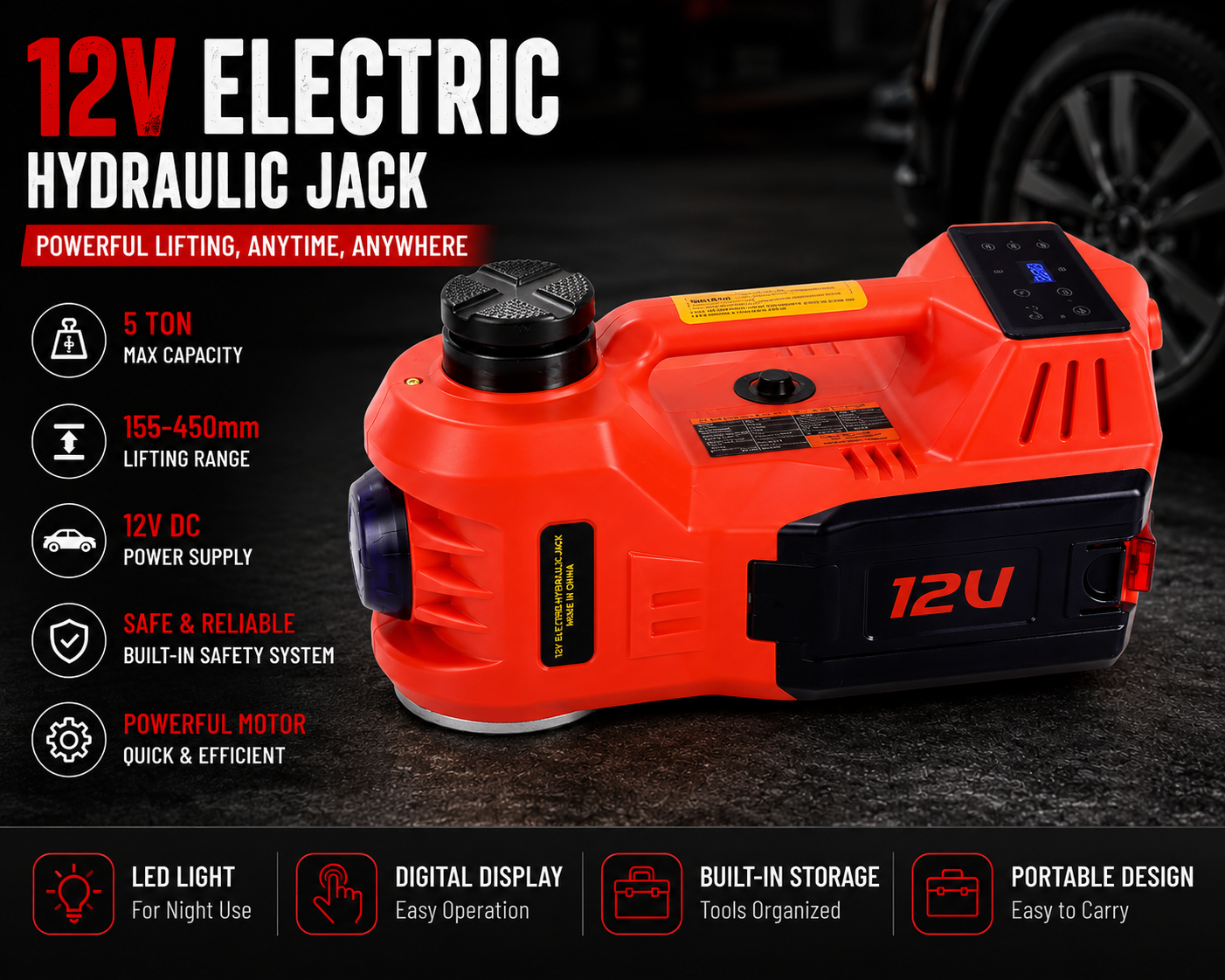 QuickLift Digital Electric Car Jack