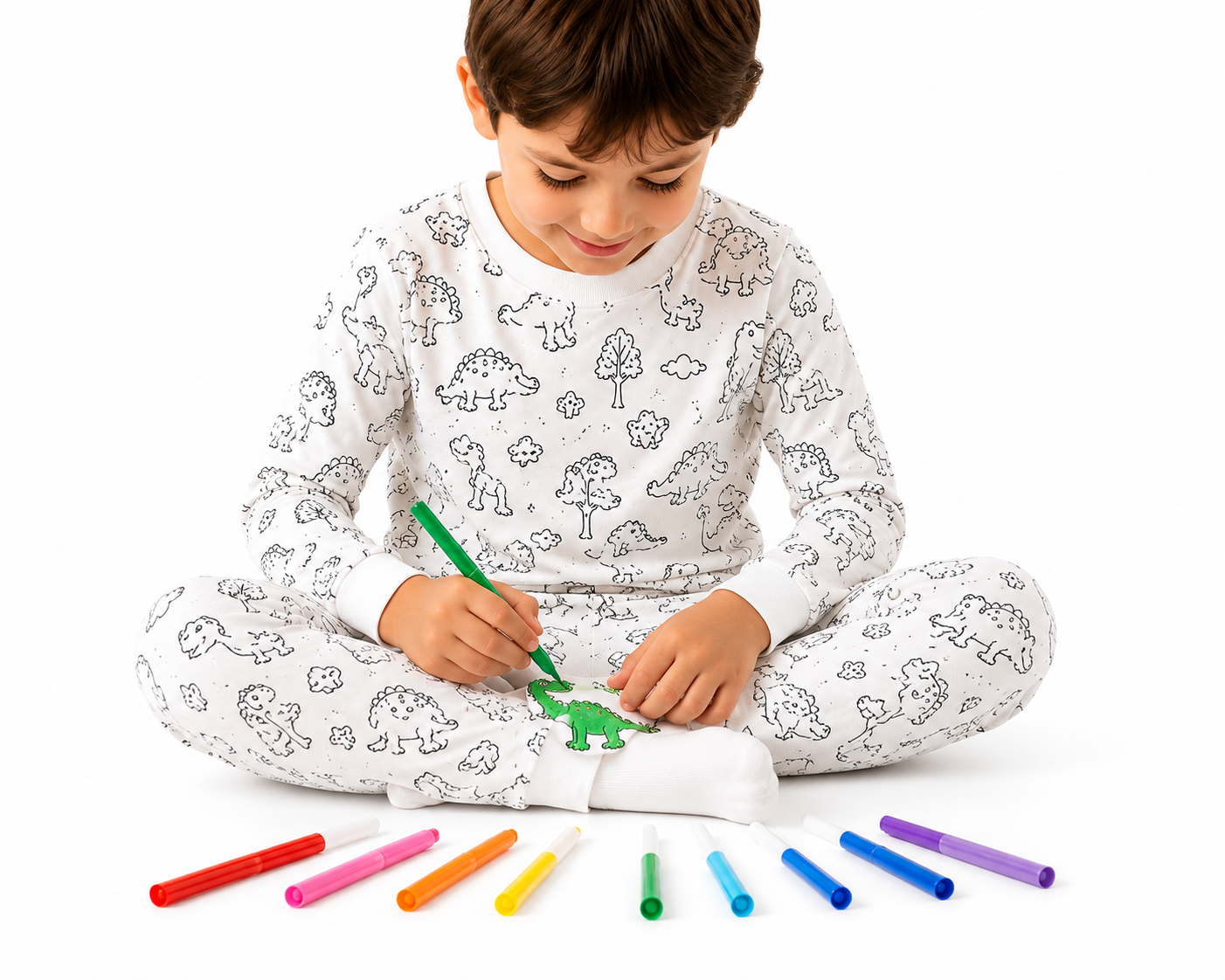 Color Your Own Dinosaur Pyjama Set for Boys