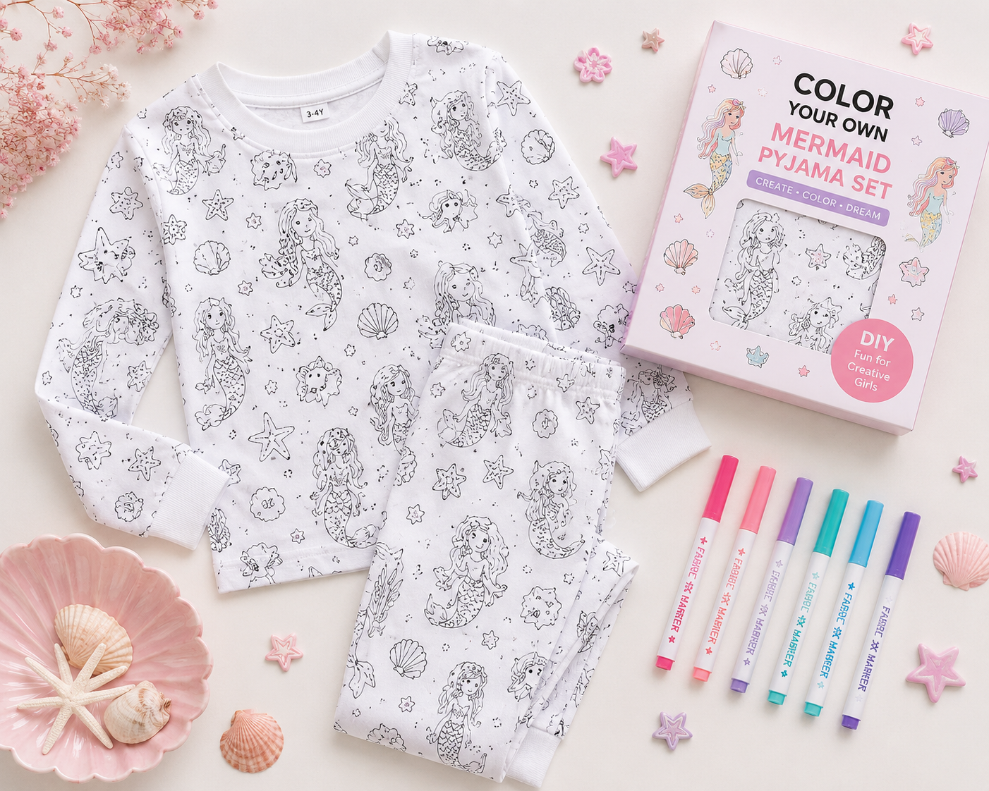 Color Your Own Dreamy Pyjama Set for Girls