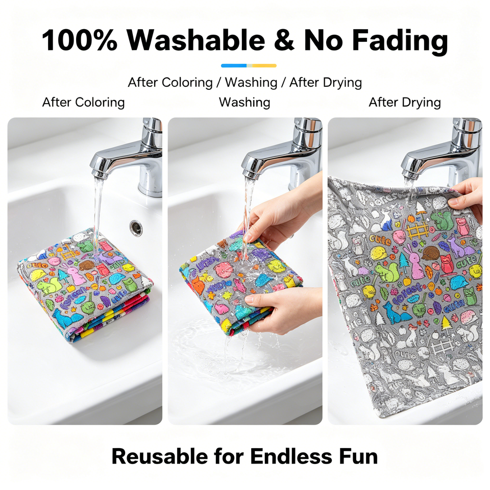 Creative Coloring Blanket with Washable Markers