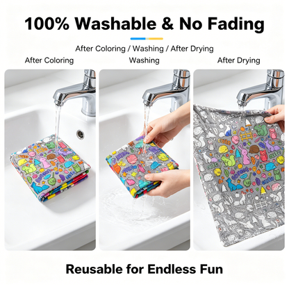 Creative Coloring Blanket with Washable Markers