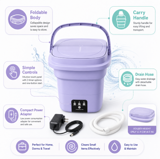 Foldable Portable Mini Washing Machine
