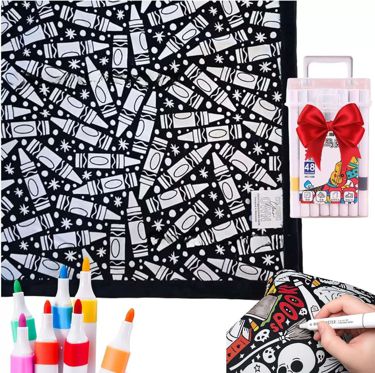 Coloring Blanket with Markers