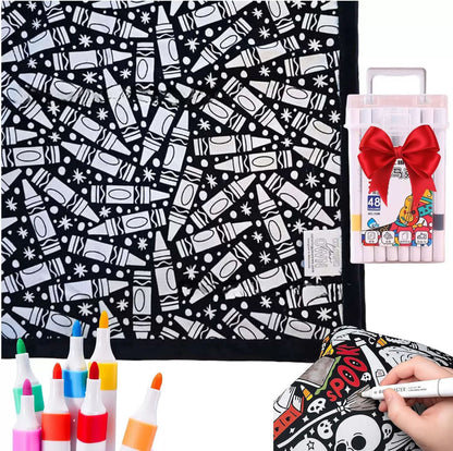 Coloring Blanket with Markers