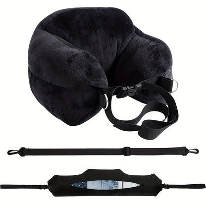 Adjustable U-Shaped Travel Pillow with Storage